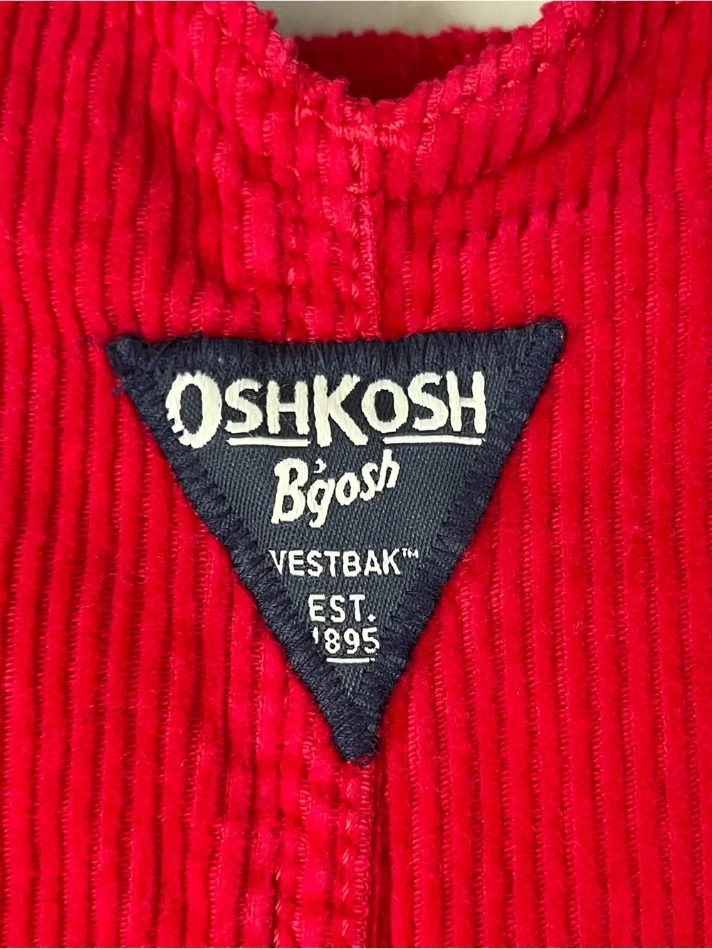 OshKosh B'gosh Toddler 18M Vibrant Red Corduroy Overalls Unisex Lined Dungarees